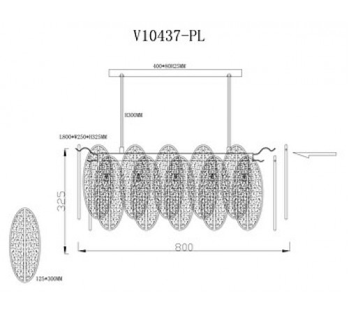 Люстра на штанге Moderli V10437-PL Rimini