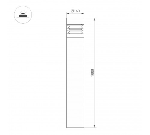 Наземный высокий светильник Arlight 047687 LGD-FRESNEL-BOLL
