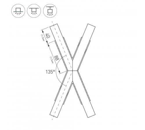 Соединитель угловой X-образный накладной Arlight 026245 KLUS