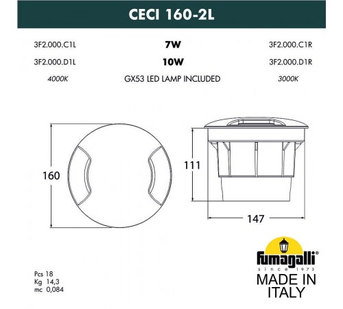 Встраиваемый в дорогу светильник Fumagalli 3F2.000.000.AXD1L Ceci