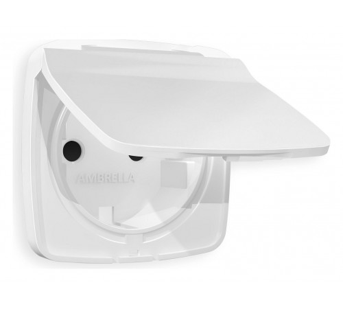 Накладка для розетки влагозащищенной с заземлением и со шторками с крышкой Ambrella Volt OP1280 Quant