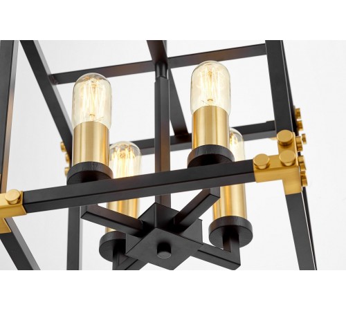 Люстра на штанге LUMINA DECO LDP 1140-4 BK+MD Waldorf