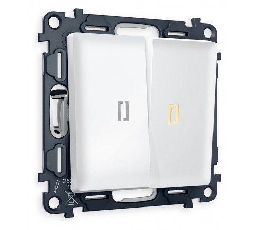 Выключатель двухклавишный с подсветкой без рамки Ambrella Volt MA124010 Quant