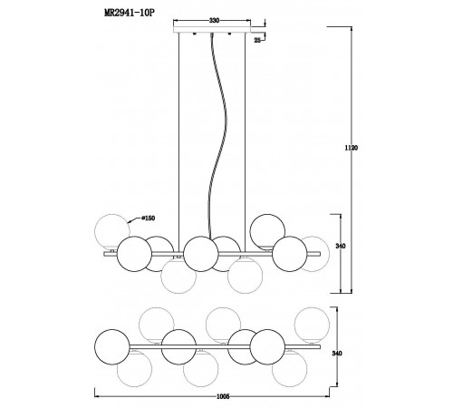 Подвесная люстра MyFar MR2941-10P Aerton