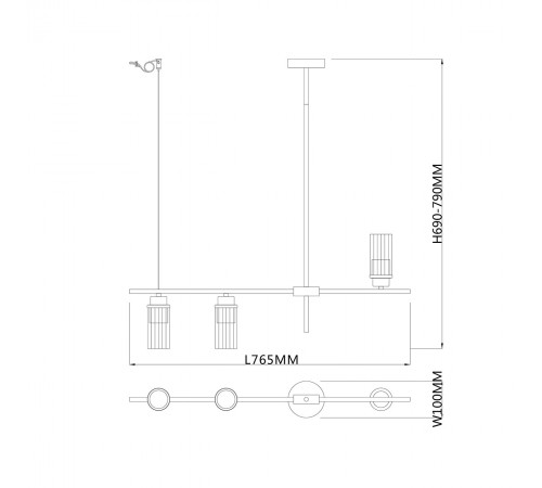 Светильник на штанге Escada 2100/3P Black Reverse