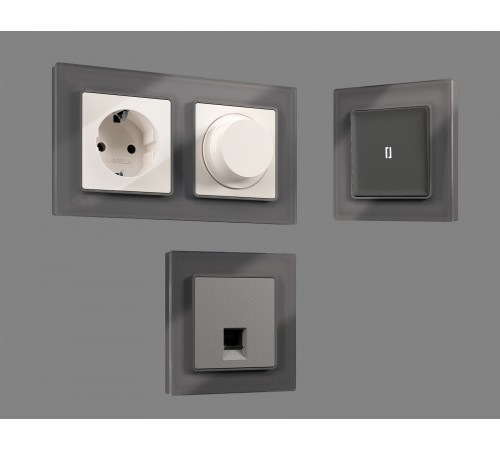 Рамка на 3 поста Ambrella Volt AF330653 Platos Стекло органическое