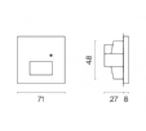 Заглушка для поста с подсветкой, без рамки Voltum VLS070606 S70