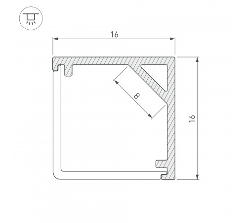 Профиль накладной угловой внутренний Arlight 037117 SL-KANT