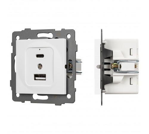 Механизм розетки 2хUSB type A и C Arlight 49839 SCT