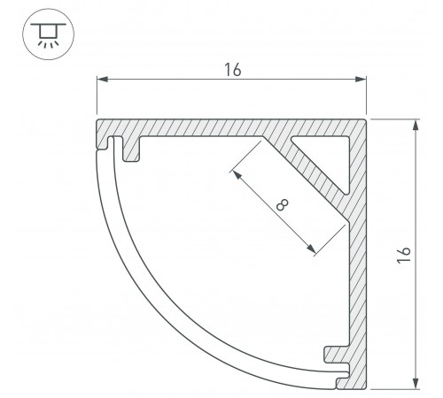Профиль накладной угловой внутренний Arlight 037117 SL-KANT