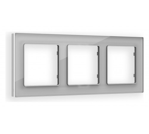 Рамка на 3 поста Ambrella Volt AF330403 Platos Стекло органическое