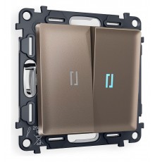 Выключатель проходной двухклавишный с подсветкой Ambrella Volt MA634040 Quant