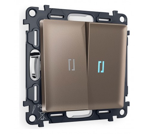 Выключатель проходной двухклавишный с подсветкой Ambrella Volt MA634040 Quant