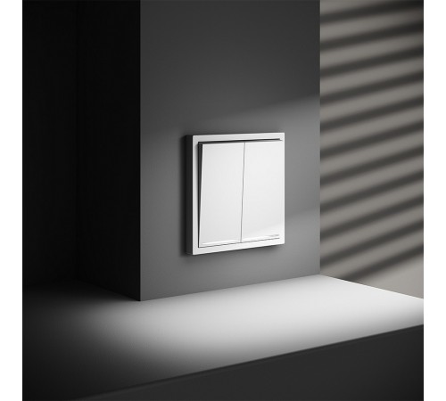 Выключатель двухклавишный с подсветкой без рамки Voltum VLS020202 S70