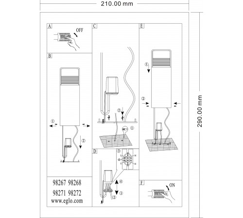 Наземный низкий светильник Eglo 98272 Doninni 1