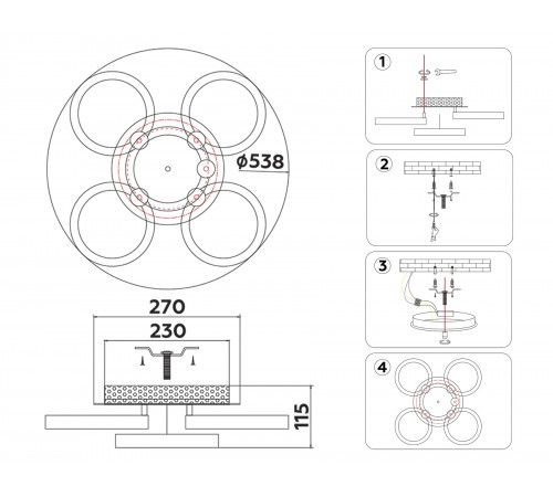 Потолочная люстра Ambrella Light FA3841 FA