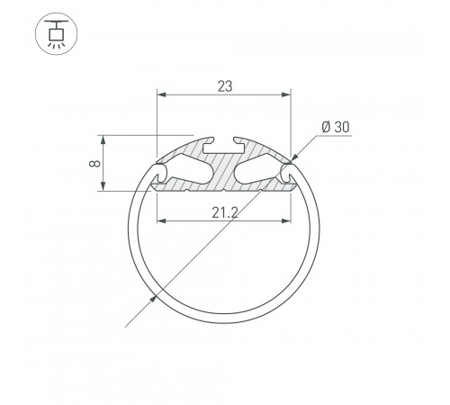 Профиль накладной Arlight 023860 Round