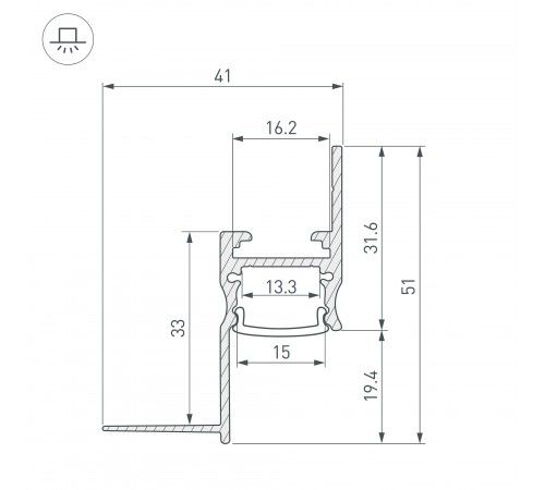 Профиль встраиваемый Arlight 038594 ARH-CEIL
