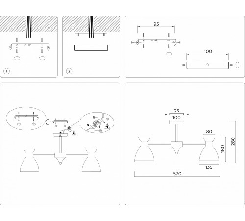Люстра на штанге Ambrella Light TR3177 TR