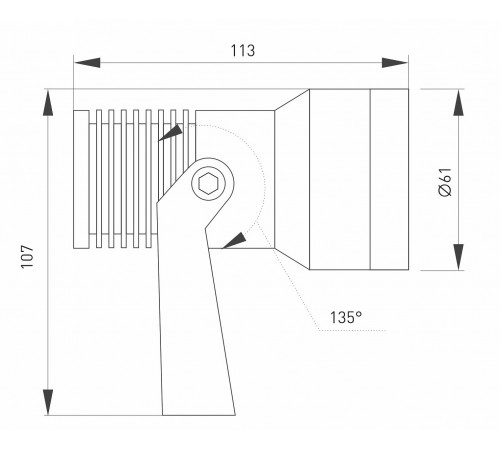 Настенно-потолочный прожектор Arlight 032559 Ray