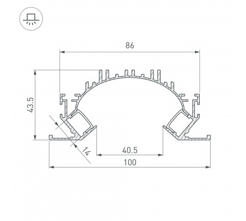 Профиль для карнизов Arlight 036364 ARH-DUAL
