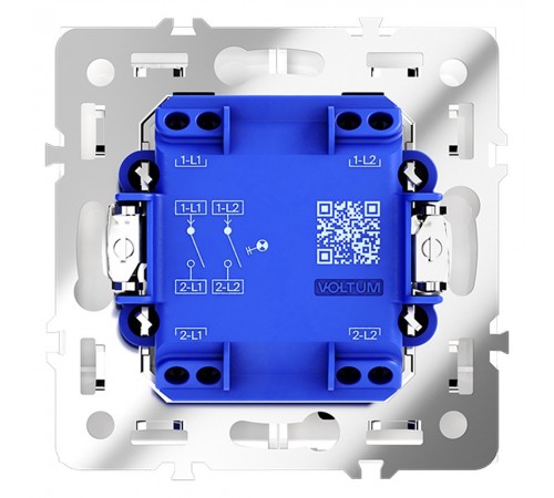 Выключатель двухклавишный с подсветкой без рамки Voltum VLS020201 S70