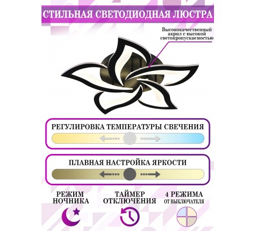 Потолочная люстра Natali Kovaltseva INNOVATION STYLE 83002 BLACK Innovation Style