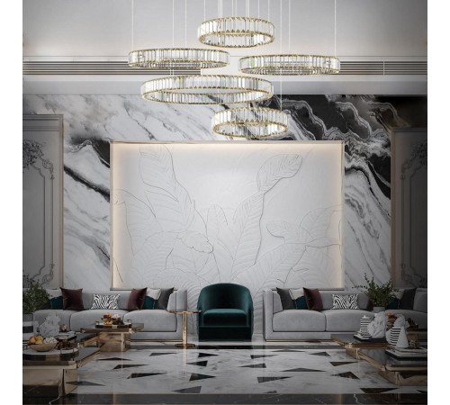 Подвесной светильник Loft it 10135/5 Gold Crystal ring