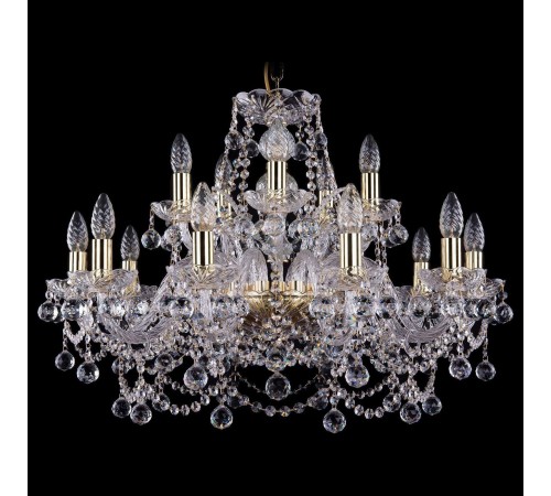 Подвесная люстра Bohemia Ivele Crystal 1411/10+5/240/G/Balls 1411