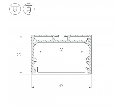Профиль подвесной Arlight 019308 SL-LINE-4932-2000 ANOD