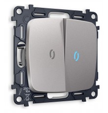 Выключатель проходной двухклавишный с подсветкой без рамки Ambrella Volt MO504040 Quant