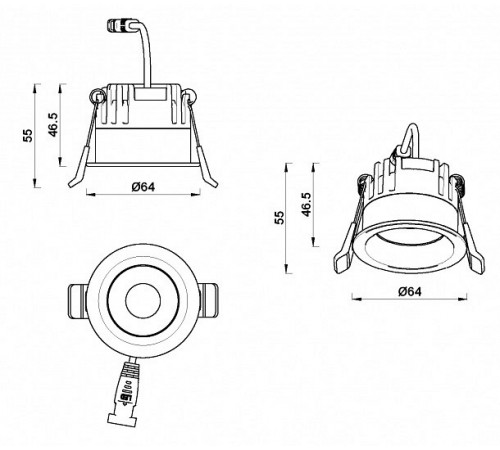 Встраиваемый светильник iLedex 107-7W-D64-4000K-24DG-WH Mars