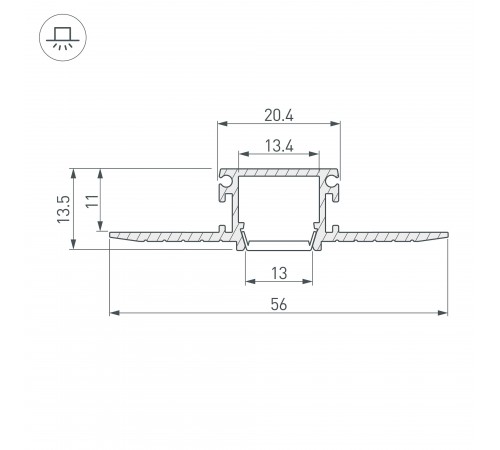 Профиль встраиваемый Arlight 024017 Pds-f-hide