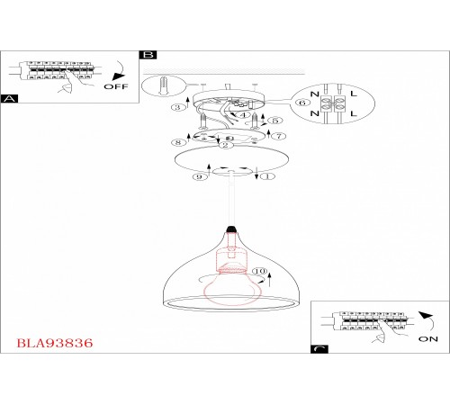 Подвесной светильник Eglo 93836 Coretto