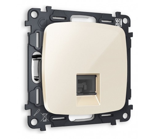 Розетка Ethernet RJ-45 и со шторками, без рамки Ambrella Volt MO312010 Quant