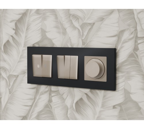 Выключатель проходной двухклавишный с подсветкой Ambrella Volt MA364035 Quant