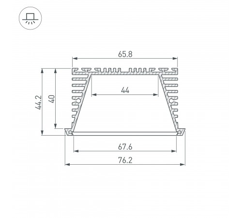Профиль Arlight 019881 KLUS-POWER-RW70F-2000 ANOD