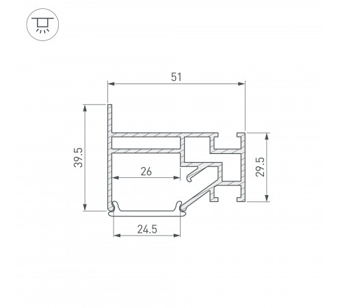 Профиль для контурной подсветки натяжного потолка Arlight 040061 STRETCH