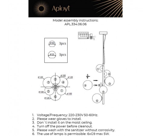 Подвесная люстра Aployt APL.334.06.06 Feliche