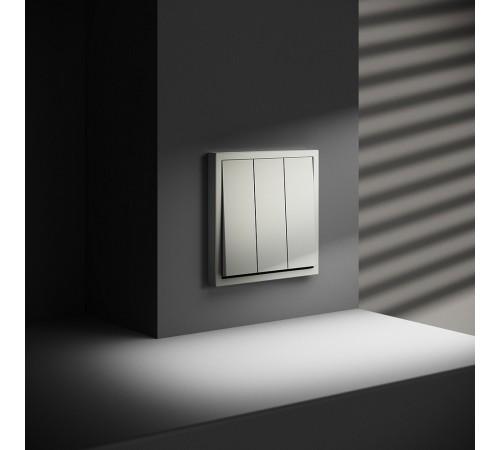 Выключатель трехклавишный без рамки Voltum VLS030105 S70