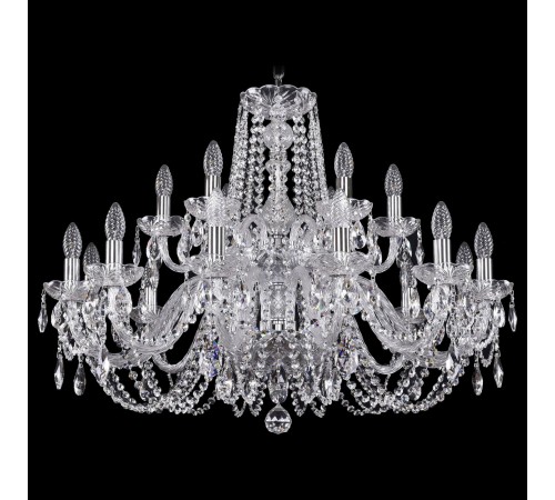 Подвесная люстра Bohemia Ivele Crystal 1402/12+6/300/2d/Ni 1402