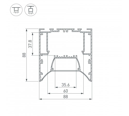 Профиль встраиваемый Arlight 036363 ARH-POWER