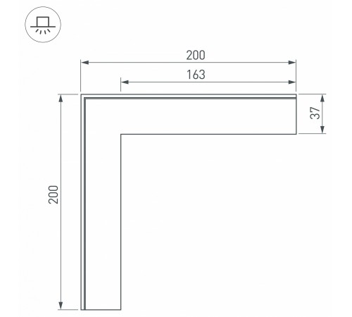 Соединитель угловой L-образный накладной Arlight 030105 S-LUX