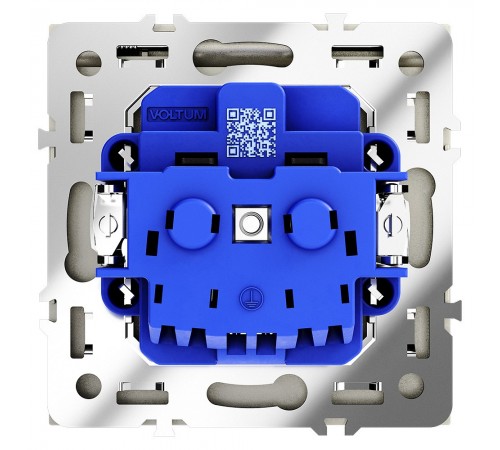 Розетка с заземлением и со шторкой, без рамки с крышкой Voltum VLS040304 S70