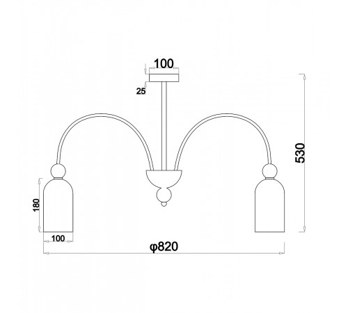 Люстра на штанге Escada 686/8PL Chrome Ode