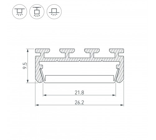 Профиль универсальный Arlight 16397 PLS-LOCK-2000 ANOD