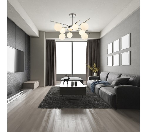 Люстра на штанге Escada 642/8P Silver Sphere