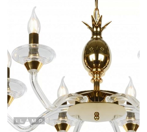Подвесная люстра iLamp YT2049-8 GD+Cear Flo