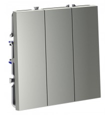 Выключатель трехклавишный без рамки Voltum VLS030105 S70