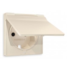 Накладка для розетки влагозащищенной с заземлением и со шторками с крышкой Ambrella Volt AP3280 Quant